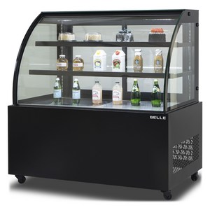 BELLE 프리미엄 쇼케이스 라운드 뒷문형 블랙 방문설치