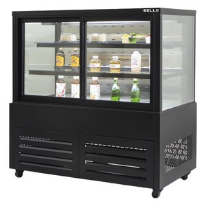 BELLE 프리미엄 쇼케이스 사각 앞문형 블랙 방문설치