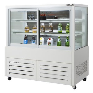 BELLE 프리미엄 쇼케이스 사각 앞문형 화이트 방문설치