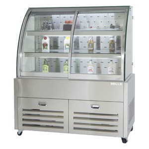 BELLE 프리미엄 쇼케이스 라운드 앞문형 실버 방문설치