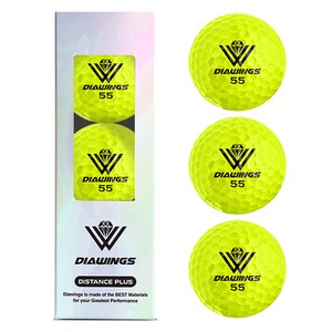 다이아윙스 고반발 비거리 전용 장타 골프공 M3 2피스 42.8mm, 옐로우 유광, 3개입, 1개
