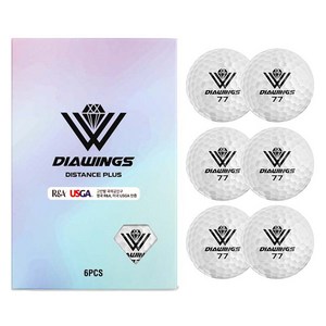 다이아윙스 고반발 비거리 전용 장타 골프공 M5 2피스 42.7mm, 화이트, 6개입, 1개
