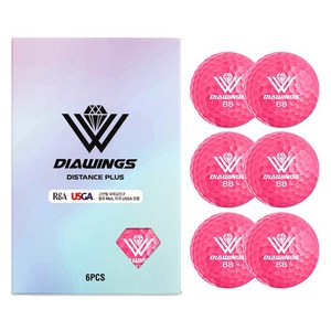 다이아윙스 고반발 비거리 전용 장타 골프공 M2 2피스 42.8mm, 핑크, 6개입, 1개