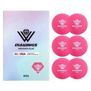 다이아윙스 고반발 비거리 전용 장타 골프공 M2 2피스 42.8mm, 핑크(무광), 6개입, 1개