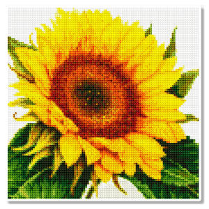 모모픽스페인팅 캔버스형 AB비즈 보석십자수 세트 30 x 30 cm, DC13 해바라기 한송이, 1세트