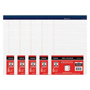 OXFORD 리갈패드 A4, 흰색, 40매, 5개