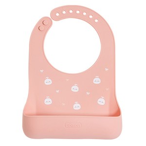 에디슨 프렌즈 베이비 실리콘 턱받이, 핑크래니(흰토끼), 1개입, 1개