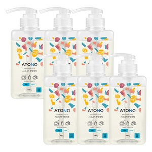 아토앤오투 시그니처 주방세제 무향, 480g, 6개