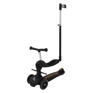 알파카 아동용 퍼스트 4in1 킥보드, 블랙, 23.5 x 59 ..., 1개