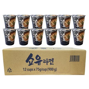 에이스쿡 쇼유 라멘 컵라면 소컵 75g, 12개