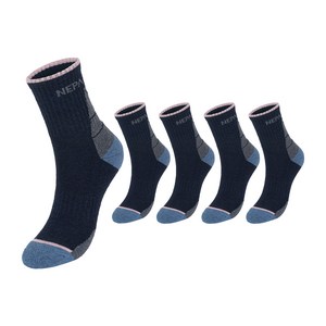 네파 여성용 퍼포먼스 쿠션 등산 중목 양말 5족 세트 NPCPFMDS, 네이비(NPCPFM..., S(230~250m..., 1세트
