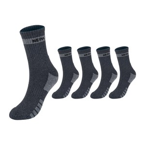 네파 남성용 엑티브 쿠션 등산 중목 양말 5족 세트, L(255~280m..., 그레이(NPCAVM..., 1세트