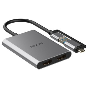 넥스트유 버이맨 USB C to HDMI 4K 듀얼 모니터 확장 컨버터 NEXTU-5622TCH-DUAL