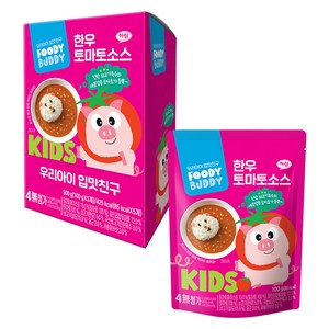 푸디버디 유아용 한우 토마토소스 5p, 혼합맛(쇠고기/토마..., 500g, 1개