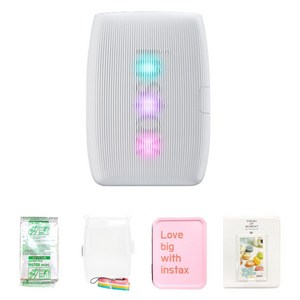 인스탁스 미니링크3 포토프린터 클레이화이트 + 투명케이스 + 미니필름 10p + 틴케이스 + 마카롱 2단 앨범 세트