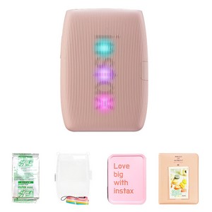 인스탁스 미니링크3 포토프린터 로즈핑크 + 투명케이스 + 미니필름 10p + 틴케이스 + 마카롱 2단 앨범 세트