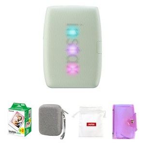 인스탁스 포토프린터 세이지그린 + 하드케이스 + 미니필름 20p + 로고파우치 + 홀로그램 앨범 세트