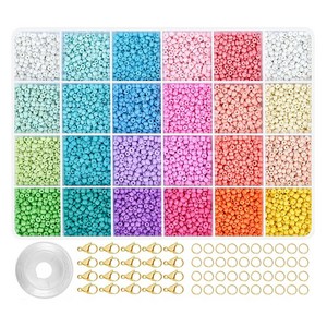 윰스 비즈 팔찌 반지 24색 DIY 세트, 비비드, 1세트