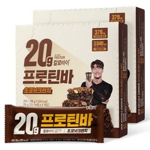 칼로바이 프로틴바 초코넛크런치 고단백 간식 단백질 에너지바 랜덤발송, 2개, 330g