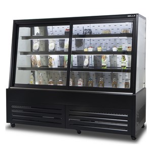 BELLE 프리미엄 사선 앞문형 쇼케이스 블랙 방문설치