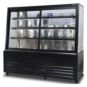 BELLE 프리미엄 사선 앞문형 쇼케이스 블랙 방문설치