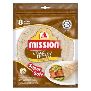 미션푸드 통밀 랩 또띠아 8p, 360g, 1개