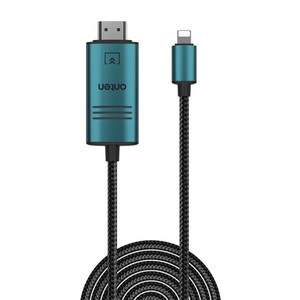 온텐 iOS 8핀 HDMI 1080p 미러링 케이블 2m