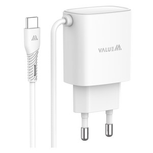 밸류엠 PD 25W PPS 초고속 C타입 케이블 일체형 충전기