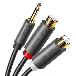 유그린 스테레오 3.5mm M to 2 RCA F 오디오 케이블 혼합색상