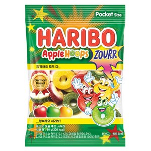 하리보 애플 후프 사우어 사과맛 젤리, 80g, 1개