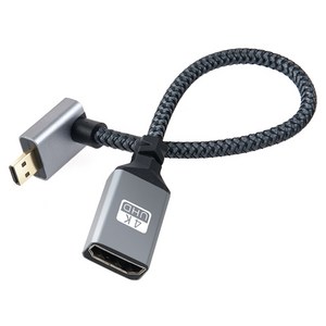 컴스 HDMI F to Micro HDMI M 4K 60Hz UHD 꺾임형 변환 케이블 IH687