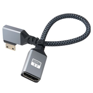 컴스 HDMI F to Mini HDMI M 4K 60Hz UHD 꺾임형 변환 케이블