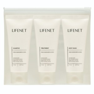 라이프넷 여행용 헤어바디 3종 트래블 키트 + 미니 파우치 세트