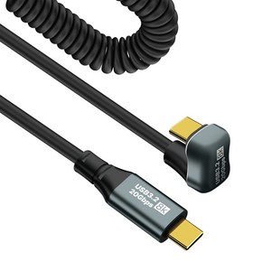 컴스 C타입 100W 20Gpbs 8K 60Hz 스프링 U자 꺾임 케이블 JA344