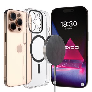 엑씨 에어슬림 맥세이프 호환 강한자력 변색없는 고투명 생폰 느낌 휴대폰 케이스