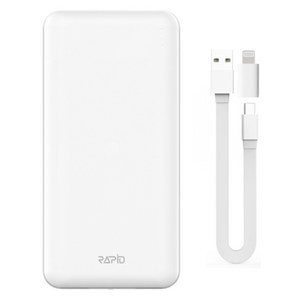 라피드 마스터 듀얼 보조배터리 10000mAh C타입 케이블 + 8핀 젠더 세트