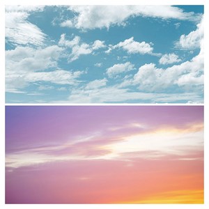 대한 사진 촬영 소품 자연풍경 양면 배경지 하늘의 시간