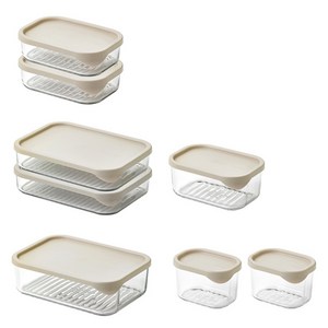 글라스락 모듈러 재료보관 유리용기 세트 300ml x 2p + 500ml x 2p + 750ml + 1200ml x 2p + 1700ml