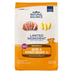 내추럴발란스 어덜트 강아지 LI 리저브 그레인프리 스몰브리드 레시피 건식사료, 오리+감자, 2.4kg, 1개
