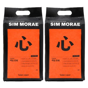 소심한호랑이 응고형 고양이 세심 모래, 4kg, 무향, 2개