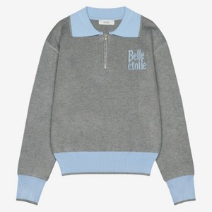 비키 여성용 배색 레터링 반집업 풀오버 TKUCA2903