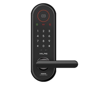 밀레시스텍 무타공 스마트 손잡이 있음 도어락