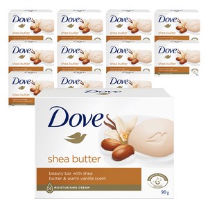도브 시어버터 뷰티바 비누 바닐라향, 90g, 12개입