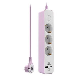러그 고속충전 USB C타입 고용량 멀티탭 3구 3500W 퍼플핑크