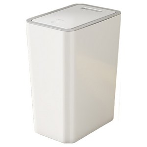 피어니스트 슬림 원터치 커버 휴지통 15L, 화이트