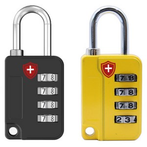 마터혼 4단 비밀번호 잠금 자물쇠 블랙 + 옐로우 세트, 1세트