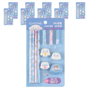 산리오 캐릭터즈 피규어 연필 보호캡 세트, 시나모롤, 10세트