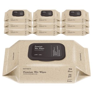 마더케이 프리미엄 물티슈 캡형, 75g, 70매, 10세트