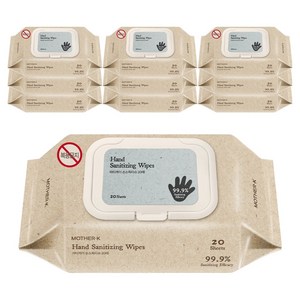 마더케이 손소독 티슈 캡형, 60g, 20매, 10개