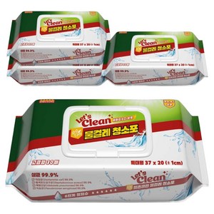 렛츠클린 물걸레청소포 고급형, 특대형(370 X ..., 4개